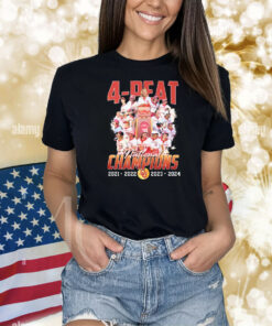Official 4-Peat Oklahoma Sooners NCAA Softball National Champions 2021-22-23-24 Shirt