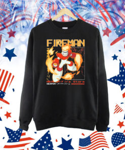 Official Megaman Capcom Fireman Large Print Shirt