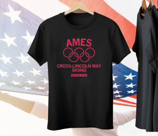 Ames Cross Lincoln Way Skiing Tee Shirt