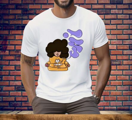 UMI Wearing Whoisumi Tee Shirt