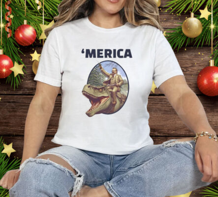 Theodore Roosevelt Allosaurus T-Rex Merica Tee Shirt
