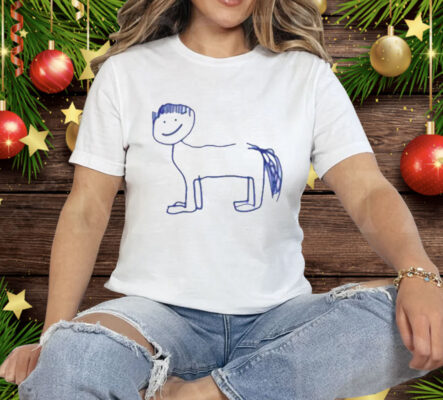 Horse With Bowl Cut Tee Shirt