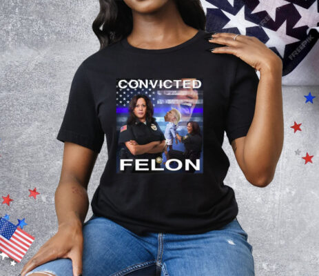 Kamala Harris Defeating Convicted Felon Donald Trump Tee Shirt