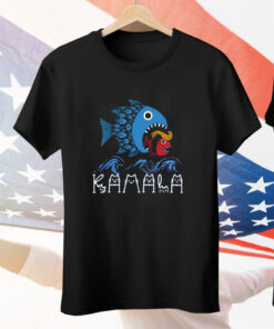 Blue Wave Big Fish Eats Small Fish Kamala Tee Shirt