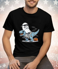 Halloween Ghost Riding Zombie T-Rex Tee Shirt