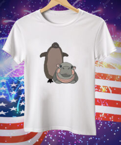 Pesto The Penguin And Moo Deng The Baby Hippo Tee Shirt