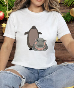Pesto The Penguin And Moo Deng The Baby Hippo Tee Shirt