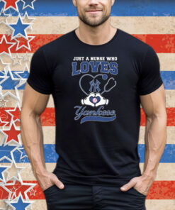 Just A Nurse Who Loves New York Yankees Heart Hands Tee Shirt