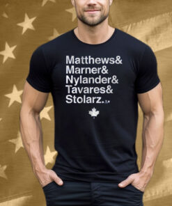 Toronto Hockey Matthews & Marner & Nylander & Tavares & Stolarz Tee Shirt
