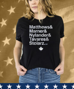 Toronto Hockey Matthews & Marner & Nylander & Tavares & Stolarz Tee Shirt