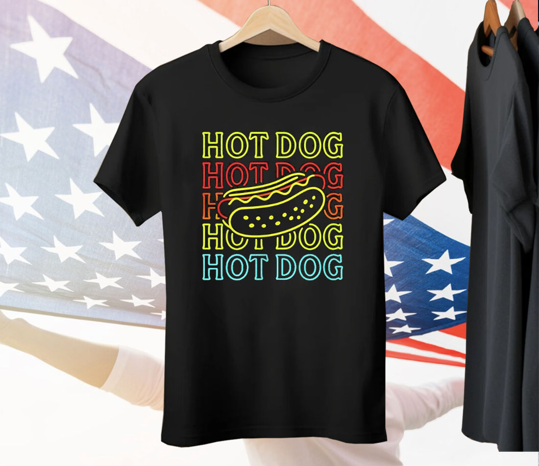 Hot Dog Neon Tee Shirt