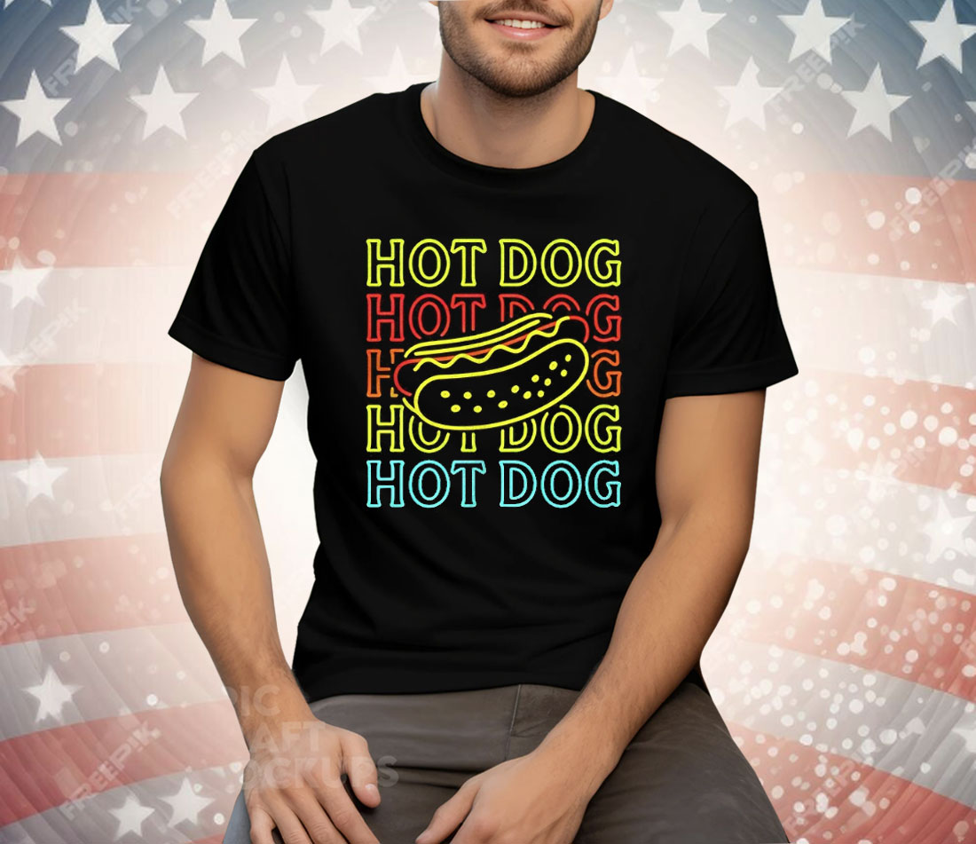 Hot Dog Neon Tee Shirt