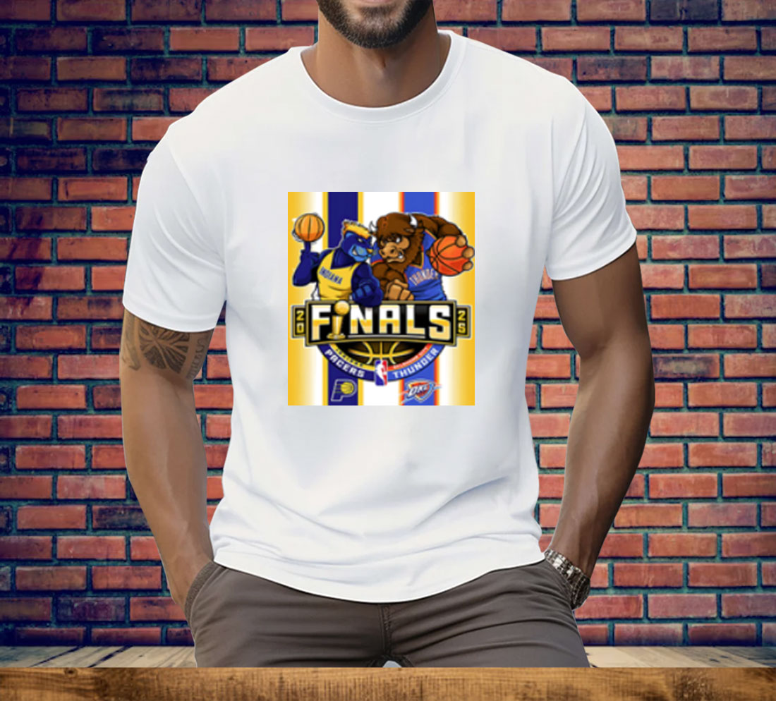Indiana Pacers Vs Oklahoma City Thunder 2025 NBA Finals Mascot Tee Shirt