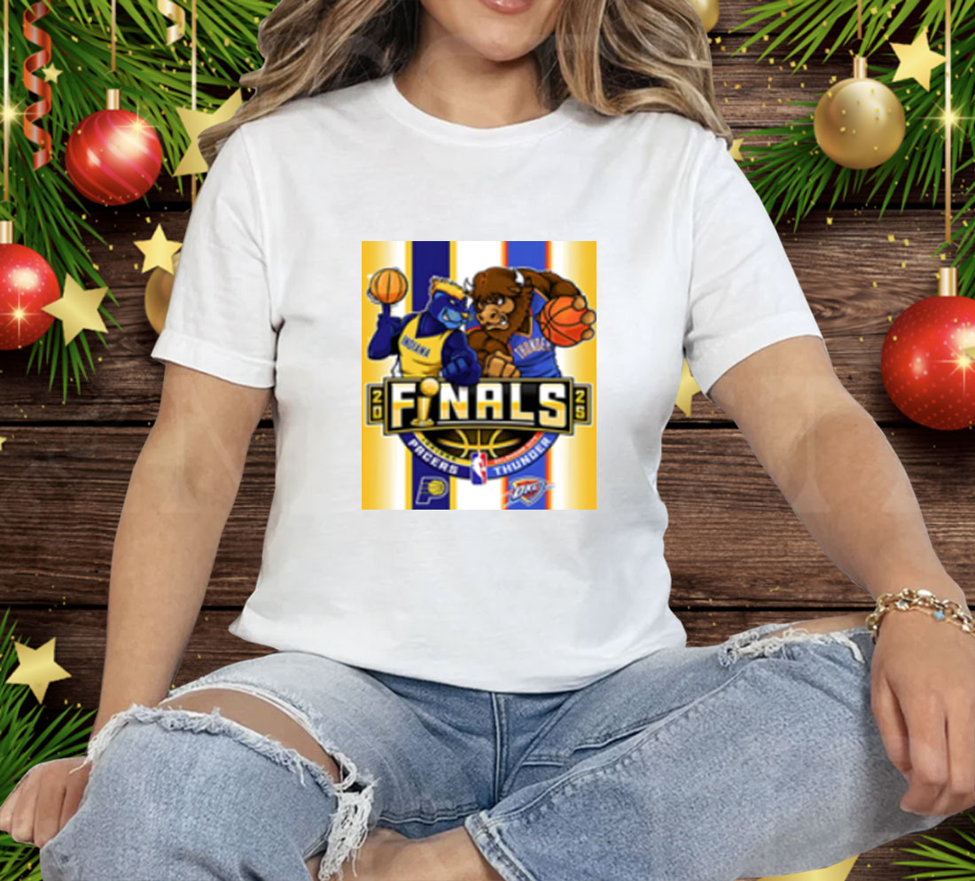 Indiana Pacers Vs Oklahoma City Thunder 2025 NBA Finals Mascot Tee Shirt