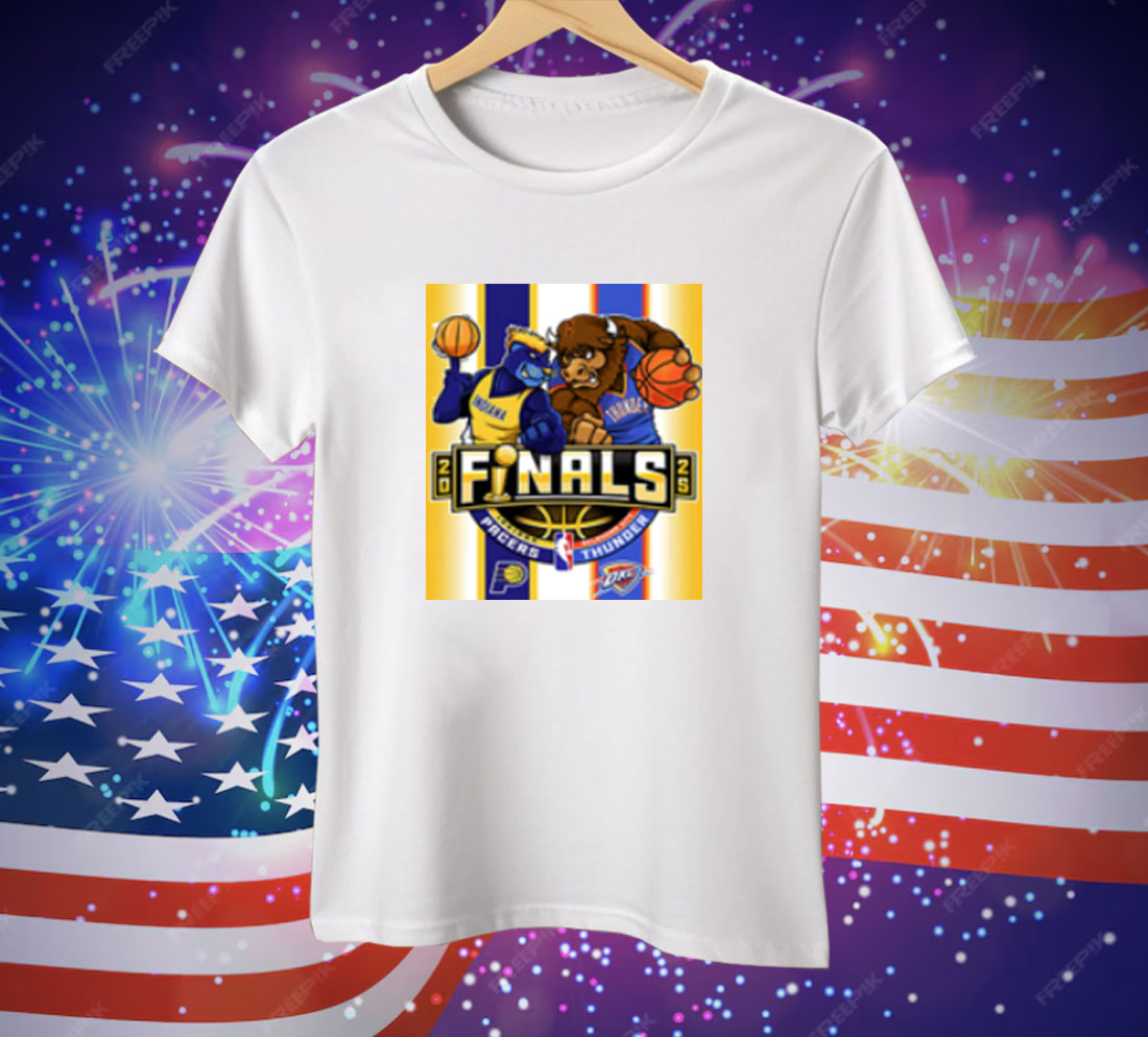 Indiana Pacers Vs Oklahoma City Thunder 2025 NBA Finals Mascot Tee Shirt