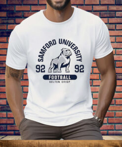 Kelton Crisp 92 Samford Bulldogs NCAA Football Tee Shirt