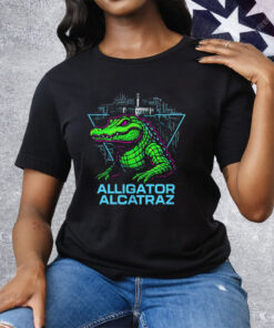 Alligator Alcatraz Neon Cityscape Tee Shirt