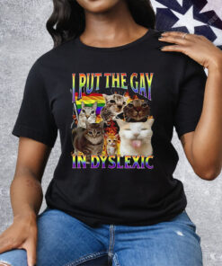 Cat In Put The Gay In Dyslexic Tee Shirt