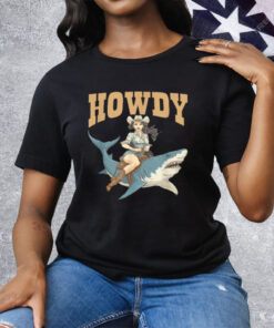 Cowgirl Riding Shark Rodeo Tee Shirt
