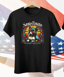 Dog Bulldog Meme Santo Potato Patron Saint Of Snores & Toots Tee Shirt