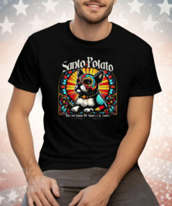 Dog Bulldog Meme Santo Potato Patron Saint Of Snores & Toots Tee Shirt