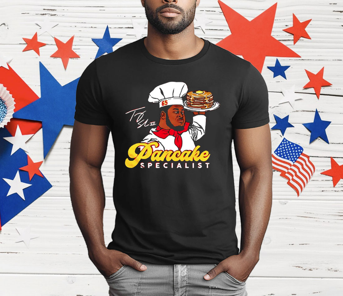 Josh Simmons Wearing Trey Smith Pancake Specialist T-Shirt