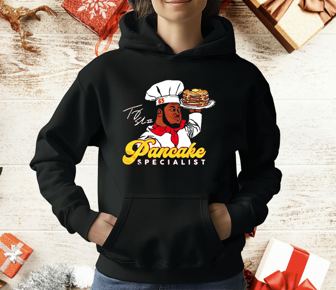 Josh Simmons Wearing Trey Smith Pancake Specialist T-Shirt