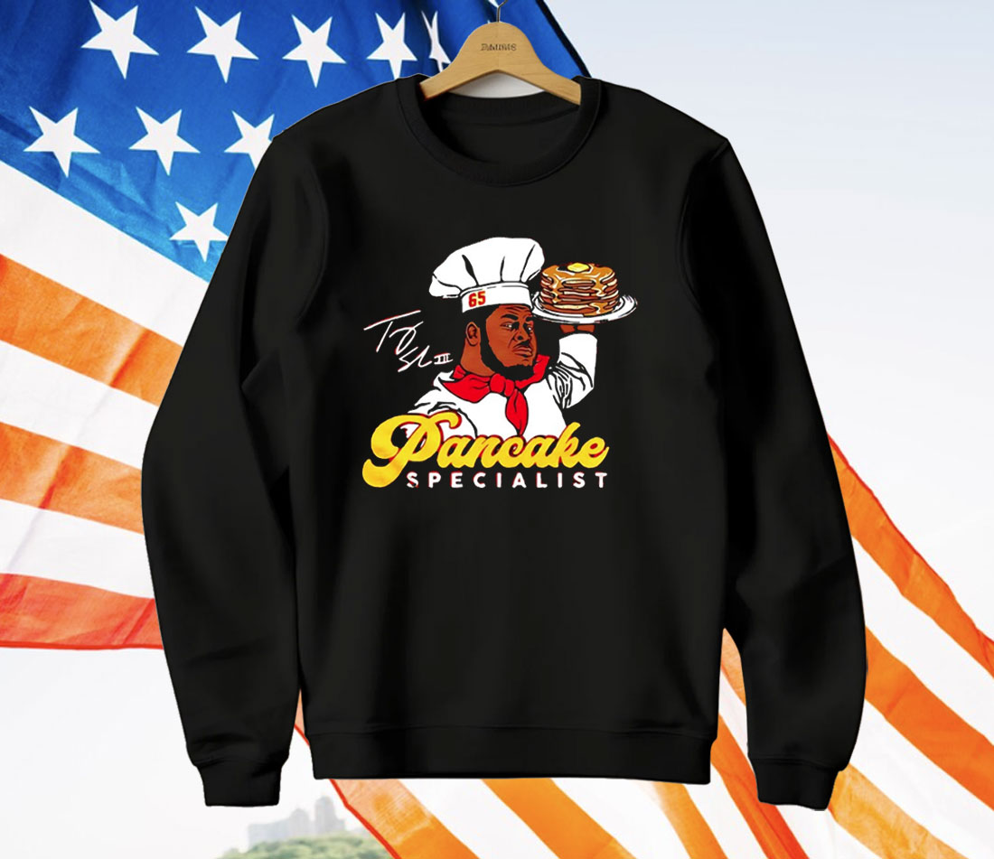 Josh Simmons Wearing Trey Smith Pancake Specialist T-Shirt