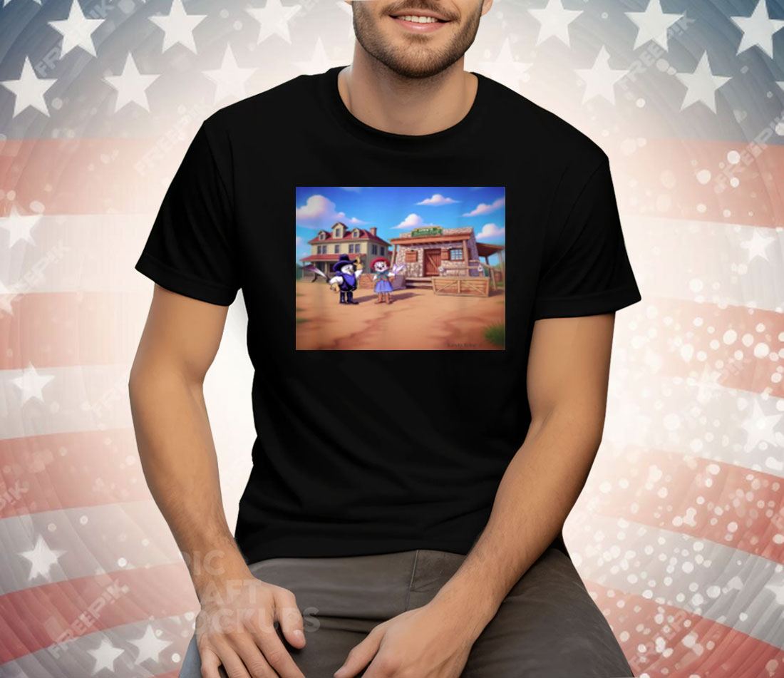 Kevin King Fun Scissortail Cowboy and his Best Girly Tee Shirt
