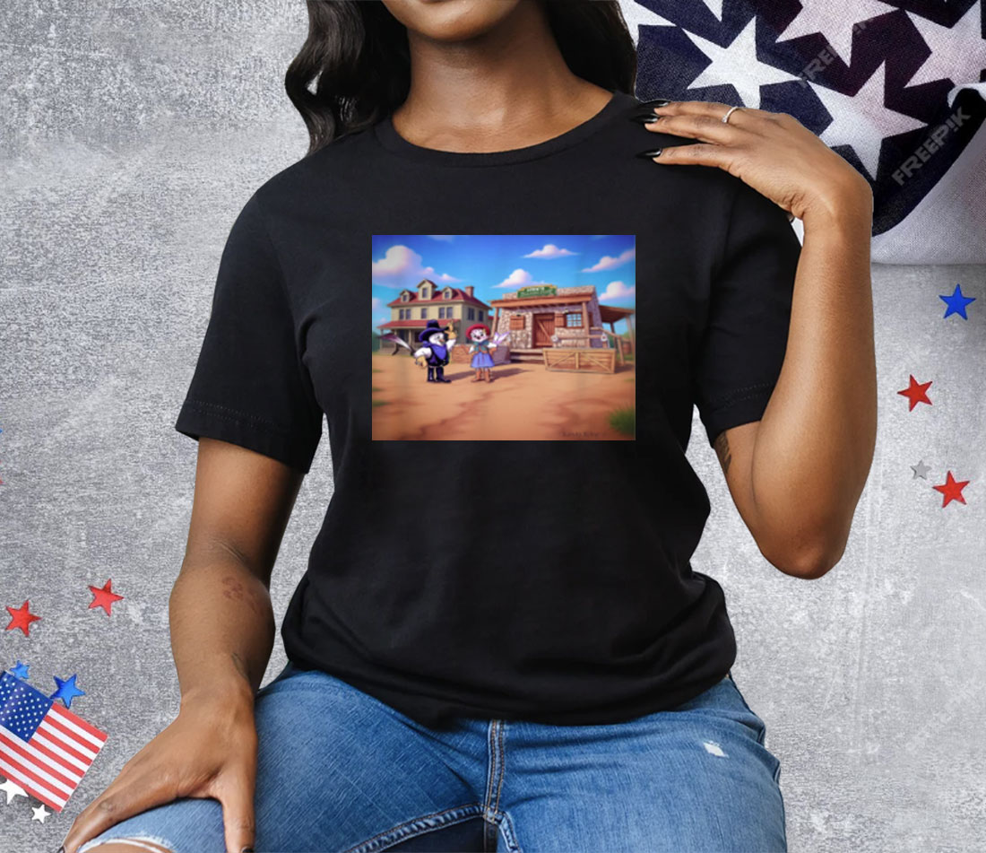 Kevin King Fun Scissortail Cowboy and his Best Girly Tee Shirt