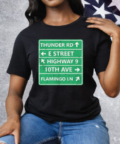 Thunder Rd E Street Highway 9 10th Ave Flamingo LN Tee Shirt
