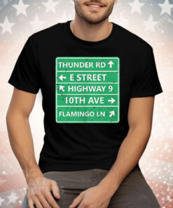 Thunder Rd E Street Highway 9 10th Ave Flamingo LN Tee Shirt