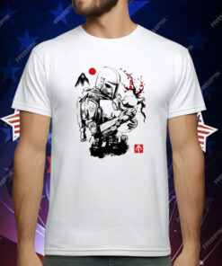 Din Djarin And Grogu In Japanese Sumi-E Style Hunter And Foundling Sumi-E T-Shirt