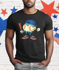 Ice Cream Drip Baseball Sports Baseball Drip T-Shirt
