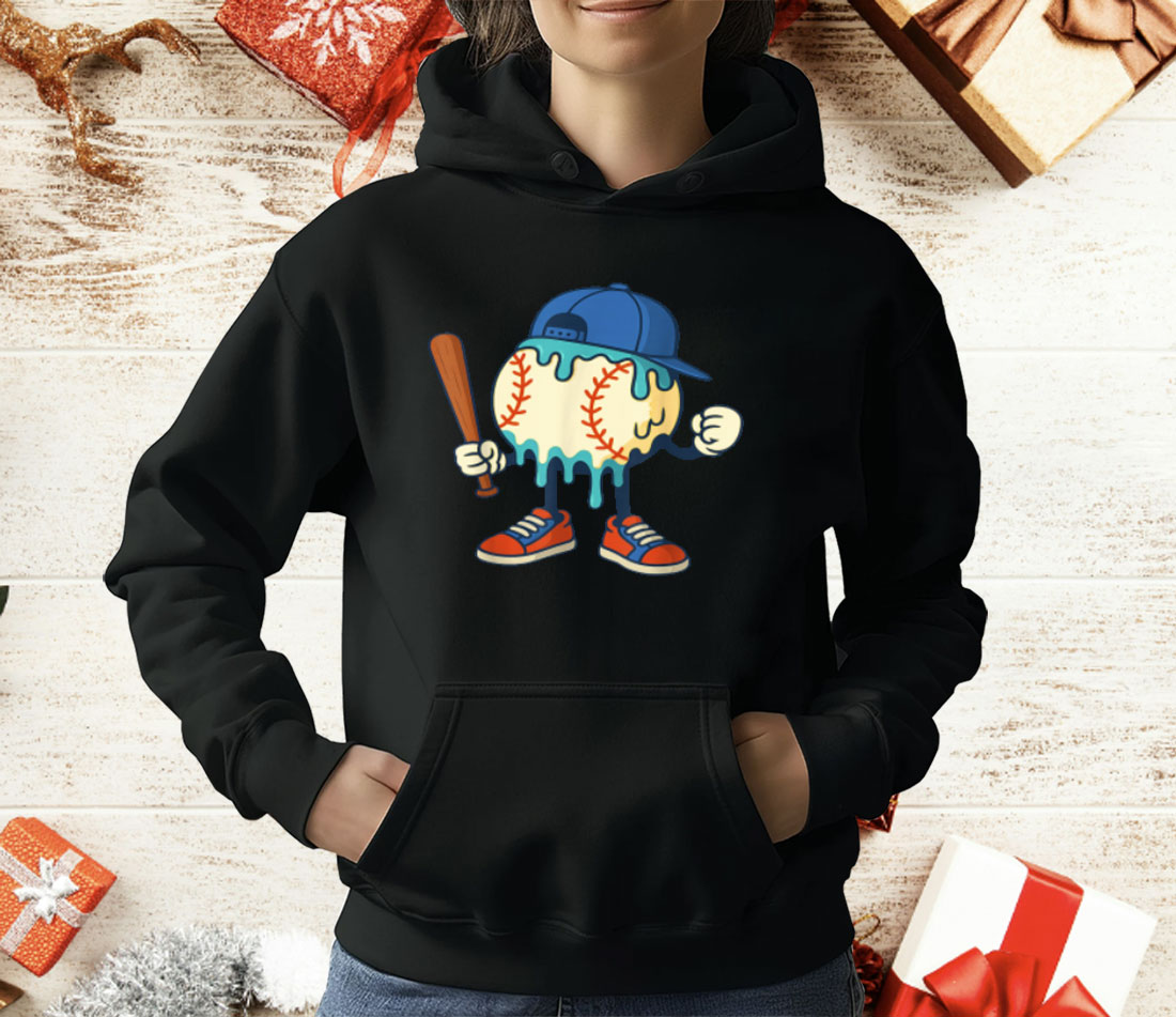 Ice Cream Drip Baseball Sports Baseball Drip T-Shirt
