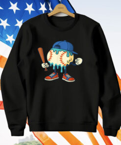 Ice Cream Drip Baseball Sports Baseball Drip T-Shirt