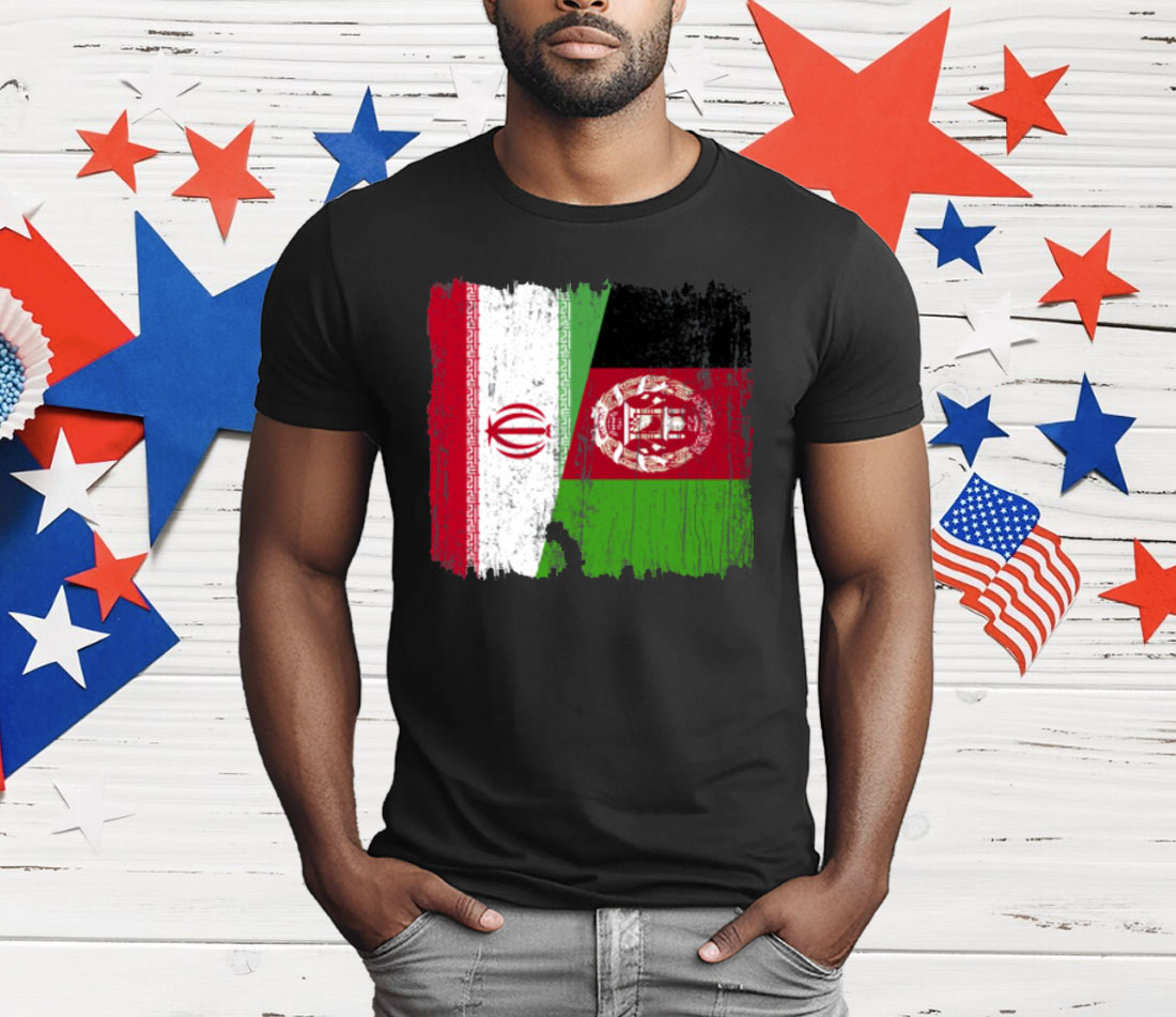 Iran Afghanistan Half Flag Iranian Afghan Heritage T-Shirt