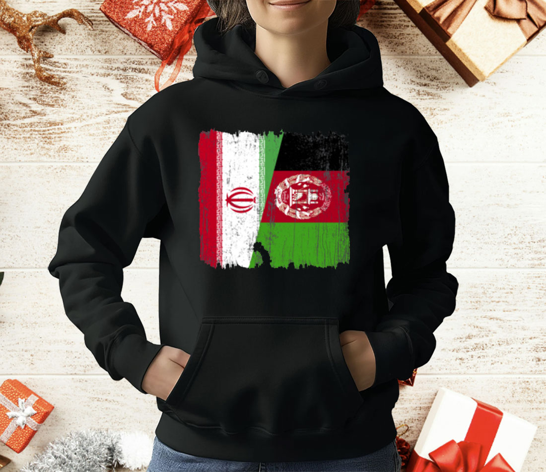 Iran Afghanistan Half Flag Iranian Afghan Heritage T-Shirt