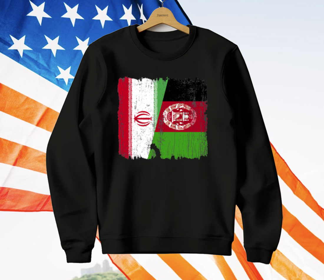 Iran Afghanistan Half Flag Iranian Afghan Heritage T-Shirt