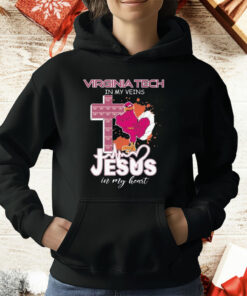 Virginia Tech Hokies In My Veins Jesus In My Heart Mascot T-Shirt