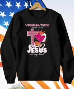 Virginia Tech Hokies In My Veins Jesus In My Heart Mascot T-Shirt