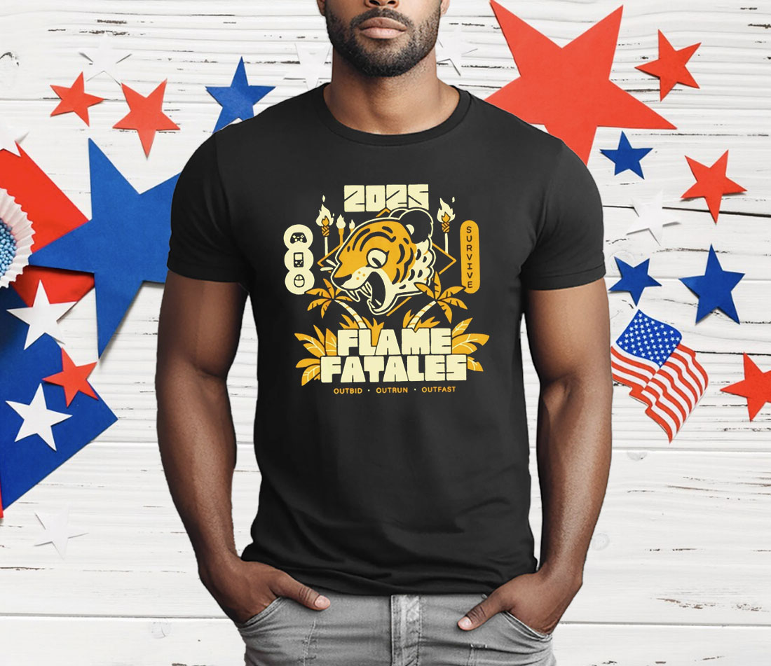 Flame Fatales 2025 Outbid Outrun Outfast T-Shirt