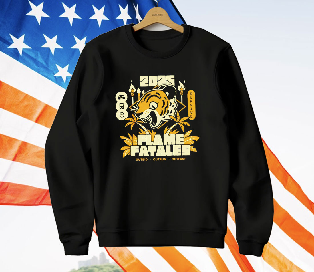 Flame Fatales 2025 Outbid Outrun Outfast T-Shirt